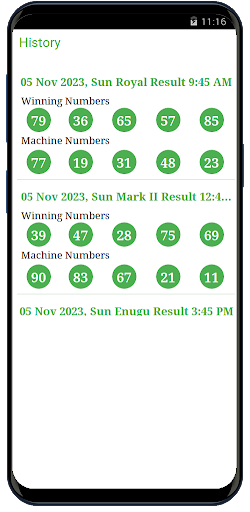 NGA Loto Result B I Screen 2