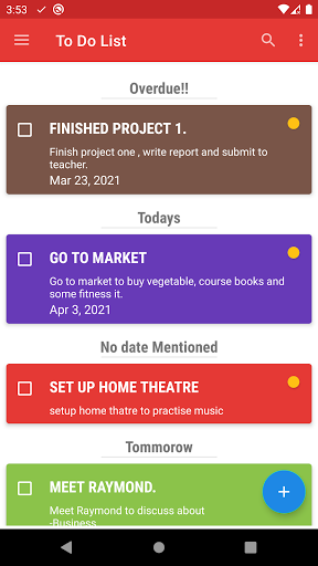 TODO  Todo List And Task List