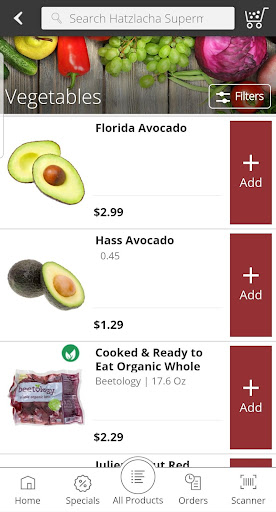 Screenshot of Hatzlacha Supermarket