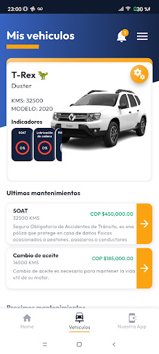 Tucamo - Vehicle management Screen 3