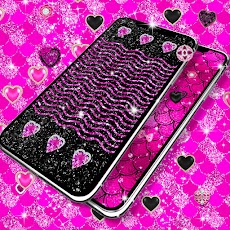 Black pink glitter wallpapersのおすすめ画像5
