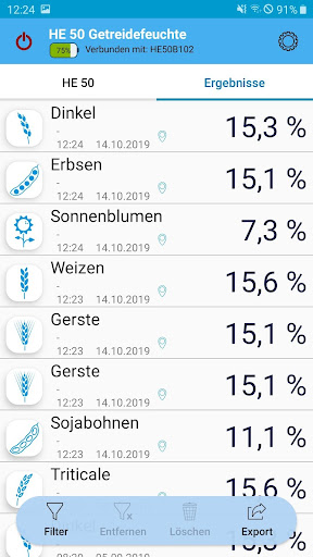 HE 50 Getreidefeuchte Screen 2