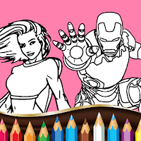 Super Hero Cartoons Painting: Coloring book games