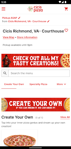 Cicis Pizza Screen 3