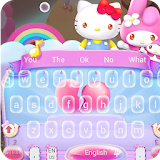 Rainbow kawaii kitten keyboard Pink  keyboard icon