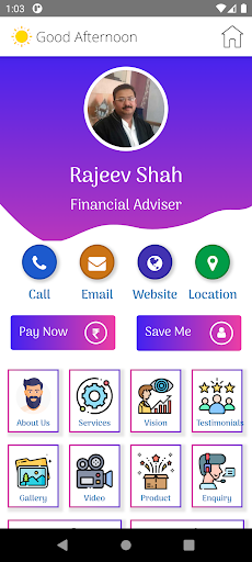 Android application Rajeev Shah screenshort