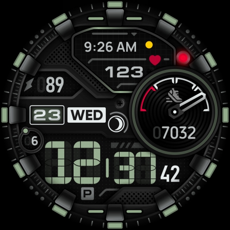 SH026 Watch Face, WearOS watch screenshot 11
