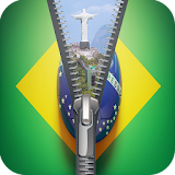 brazil flag zipper lock screen icon