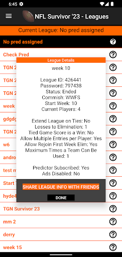 NFL Survivor 24 Screen 3