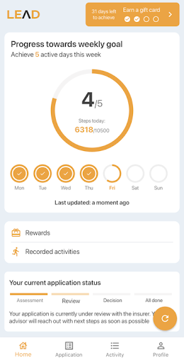 Android application FinFit Life LEAD screenshort