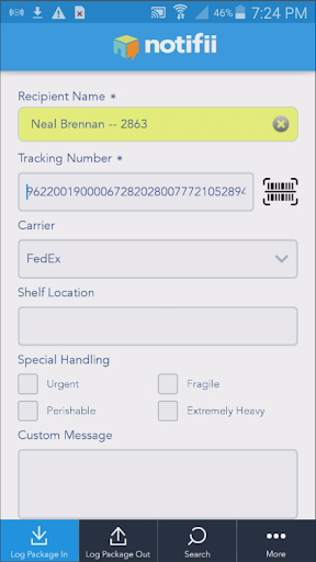 Android application Notifii Track screenshort