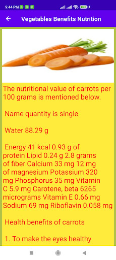 Vegetables Benefits Nutrition