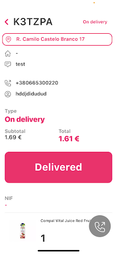 Courier app - Bairro Screen 2