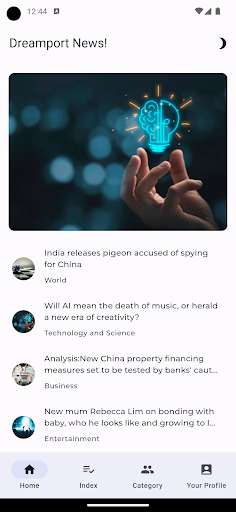 Android application Dreamport News screenshort