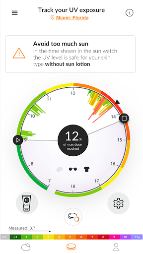 Android application SunSense UV tracker screenshort