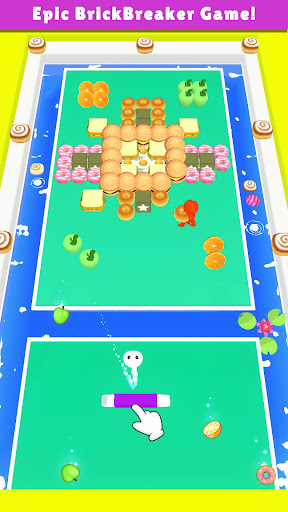 Android application Brick Breaker 3D : Food screenshort