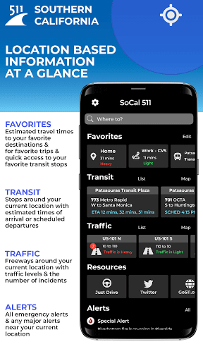 Android application SoCal511 screenshort