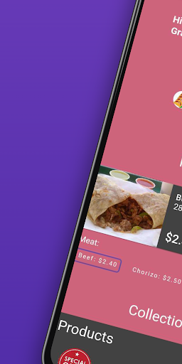 Android application Grab Tacos screenshort