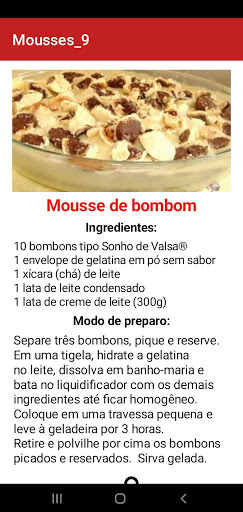 Receitas de mousses
