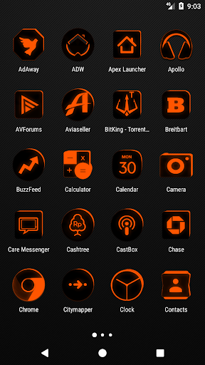Flat Black and Orange IconPack Screen 2