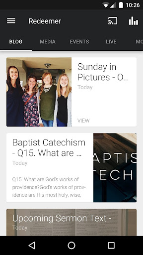 Android application Redeemer Baptist Church screenshort