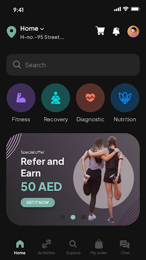 Android application GetnFIT screenshort