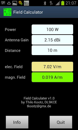 Android application FieldCalculator screenshort