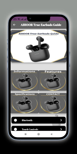 Android application AIHOOR True Earbuds Guide screenshort