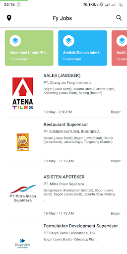 Android application Lowongan Kerja - Loker Bogor J screenshort