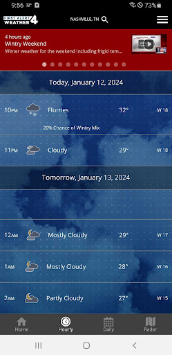 Screenshot of WSMV 4 FIRST ALERT Weather