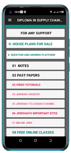 Android application DIPLOMA IN SUPPLY CHAIN MOD2 screenshort