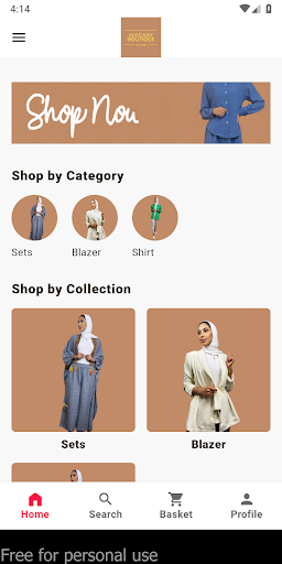 Android application Elegant boutique screenshort