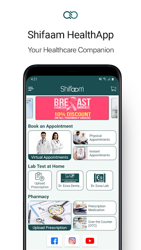 Android application Shifaam HealthApp – Your Healt screenshort