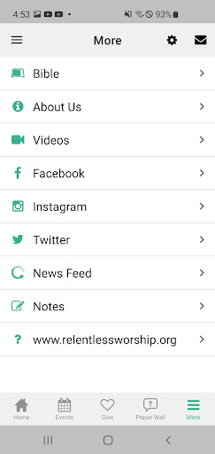 Android application Relentless Worship Center screenshort