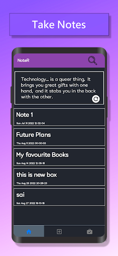 NoteR - Task Planner Screen 2