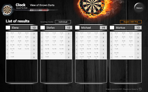 Darts Around The Clock Screen 3