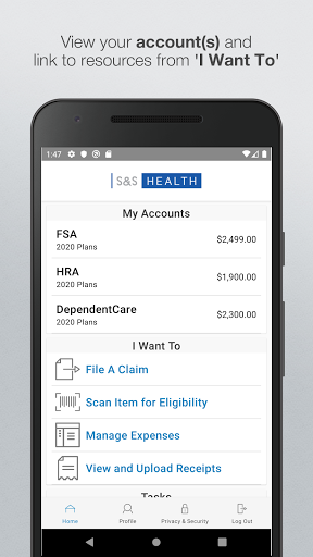 Android application S&S Spending Accounts screenshort