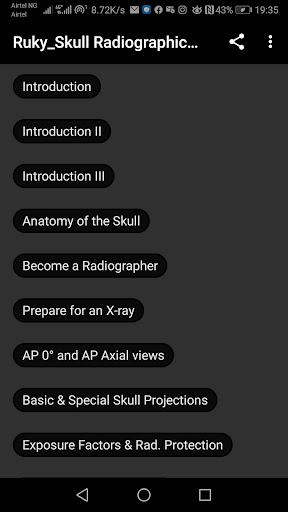 Android application Skull Radiographic Anatomy screenshort