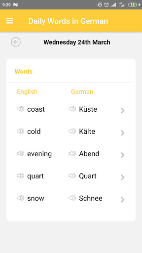 Android application Learn new words screenshort
