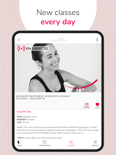 Screenshot of FaceToned Face Exercise App