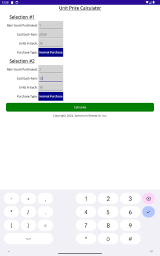 Unit Price Calculator