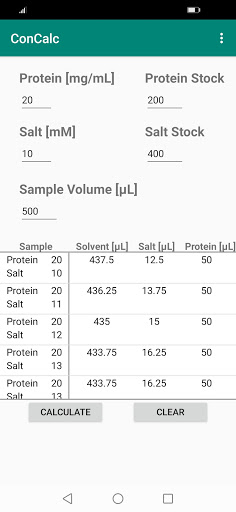 Android application ConCalc screenshort