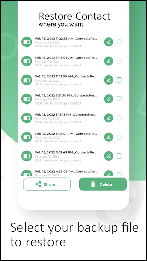 Auto Contact Backup & Restore Screen 3