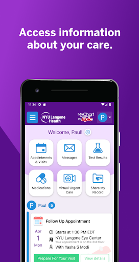 Android application NYU Langone Health screenshort