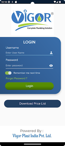 Android application Vigor Plast India screenshort
