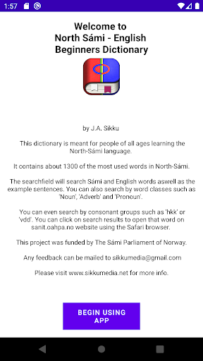 Android application Sami - English Dictionary screenshort