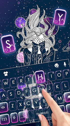 Galaxy Girl Keyboard Theme Screen 2