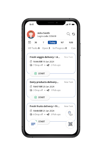 Android application iFleet Dispatch screenshort