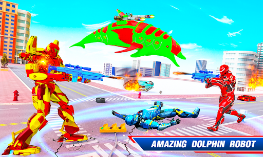 Space Robot Transform Dolphin Robot Games  screenshots 1