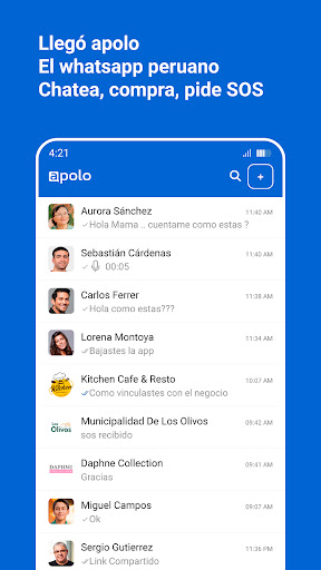Android application apolo chat screenshort